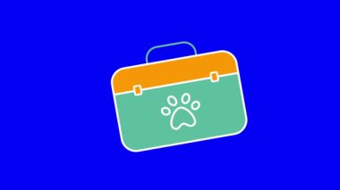 Evcil hayvan bavulu dizaynının 4K videosu. Evcil hayvan kavramı.