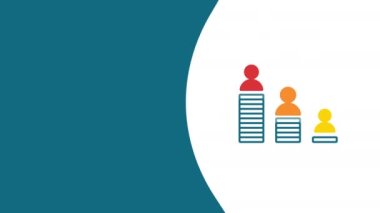 Mavi beyaz zemin üzerinde düz stil derecelendirme simgeleri 4k video. Değerlendirme kavramı.