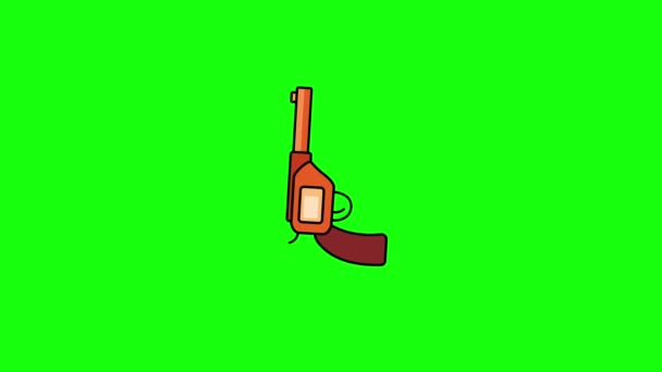 Video Cartoon Cowboy Gun Green Background Concept Cowboy — Stock Video