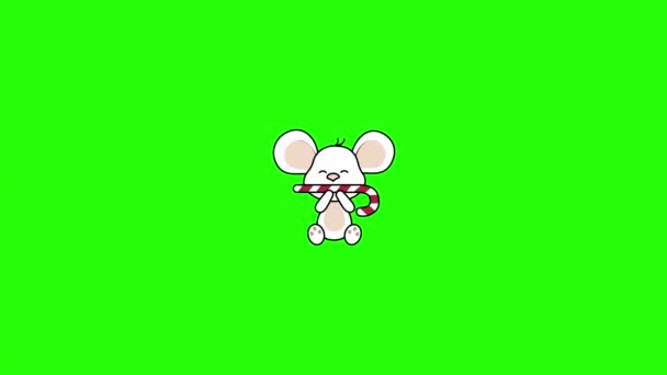 Video Cartoon Mouse Green Background Concept Mouse — Vídeo de Stock