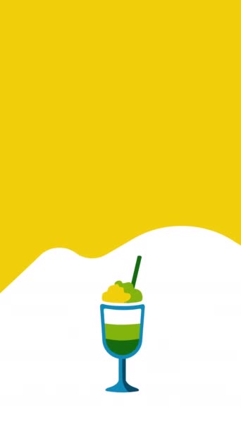 Vertical Video Cartoon Cocktail Design White Background Concept Carnaval — Stockvideo