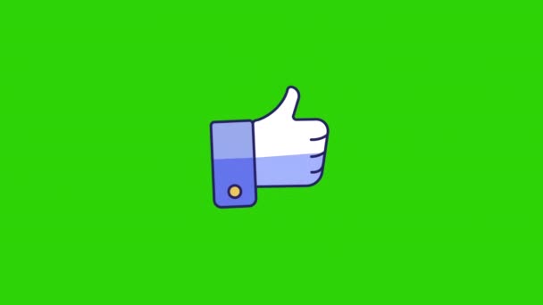 Video Cartoon Hand Thumb Green Background Concept Icon — Stock video