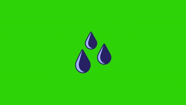 Video Three Cartoon Blue Drops Concept Drops — Stock Video