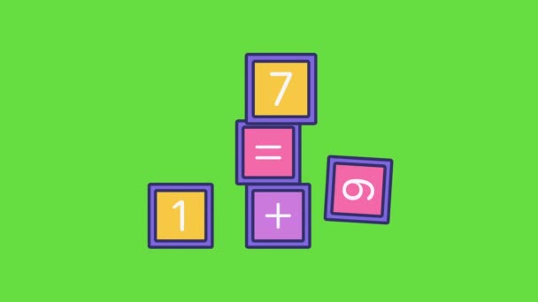 Video Cartoon Cubes Numbers Concept Cubes — Wideo stockowe