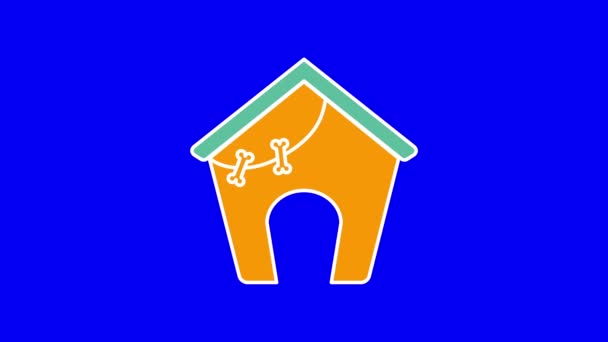 Video Cartoon Yellow Pet House Concept Pet House — Vídeos de Stock