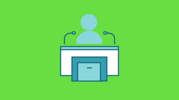 Video Speech Icon Flat Style Green Background Concept Speech — Stockvideo