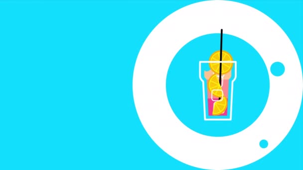 Video Cartoon Cocktail Design Concept Bar — Vídeo de stock