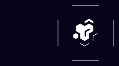 4k video of cartoon abstract symbol on black background. Concept of symbol.