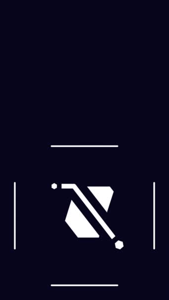 Vertical Video Cartoon Abstract Symbol Black Background Concept Symbol — Stockvideo