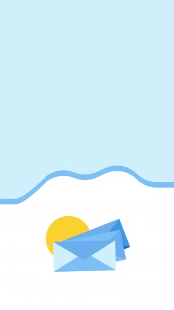 Vertical Video Cartoon Envelopes Icons White Concept Information — Video