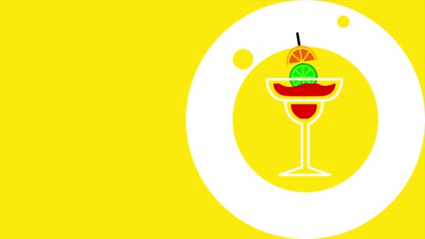 Video Cartoon Cocktail Design Concept Bar — Vídeo de stock