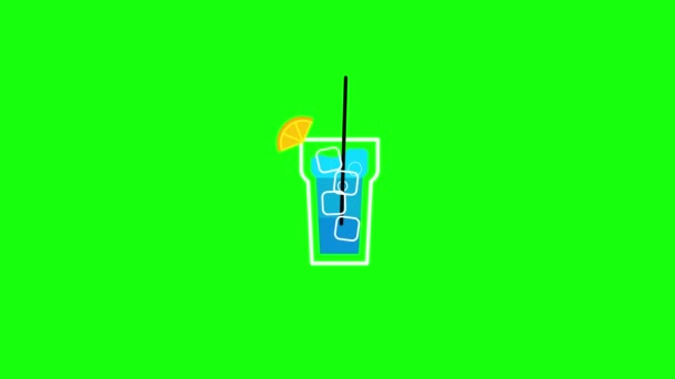 Video Cartoon Cocktail Design Green Concept Cocktail — Stok video