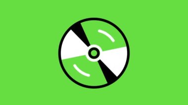 4k video of CD on green background. Concept of music.