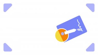 4k video of paper and pencil icon on white background. Concept of office items.