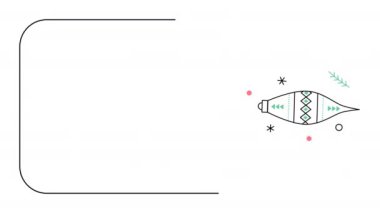 4k video of cartoon Christmas tree toy on white background. Concept of winter