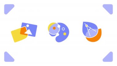 4k video of cartoon set on whitebackground. Concept of location