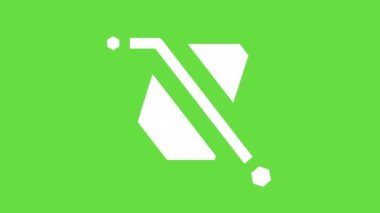 4k video of cartoon abstract symbol on green background. Concept of symbol.