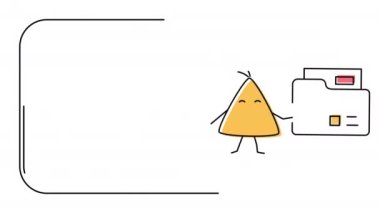 4k video of cartoon fictional character and folder design. Concept of fictional character.