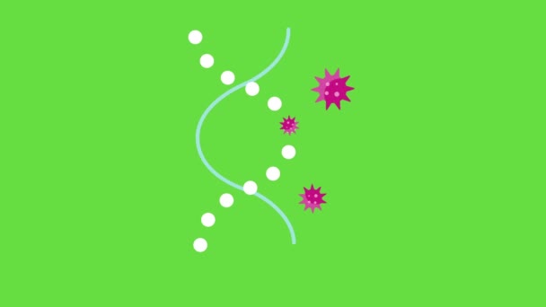 Video Abstract Dna Germs Green Background Concept Genetics — Video Stock