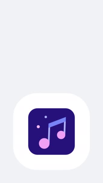Vertical Video Music Icon White Background Concept Music Social Networks — Stockvideo