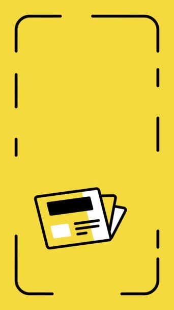 Video Cartoon Credit Card Design Yellow Background Concept Money — Stock videók