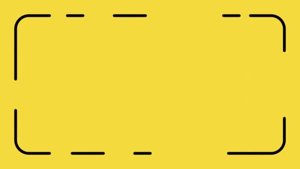 Video Lightning Strike Simple Icon Black Frame Yellow Background Concept — 图库视频影像