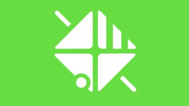 4k video of cartoon abstract symbol on green background. Concept of symbol.