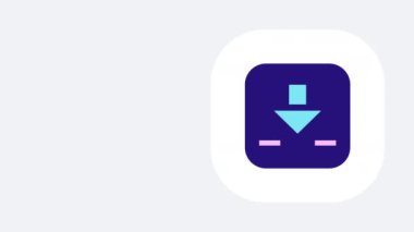 4k vertical video of cartoon purple and pink icon on white background. Concept of online messaging