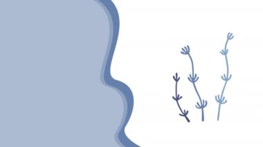 4k animation of algae on white blackground. Concept of marine life.