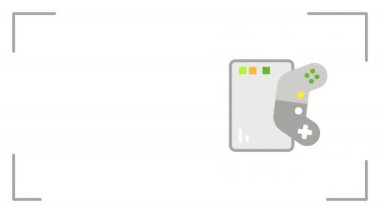 4k vertical video of computer console on white background. Concept of computer games