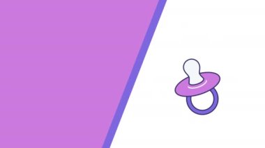 Beyaz arka planda emzik karikatürünün 4k videosu. Çocuk kavramı.