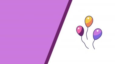 Çizgi film balonları oyuncak tasarımının 4K videosu. Çocuk kavramı.