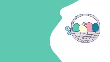 Yumurtalı Paskalya sepeti tasarımının 4K videosu. Paskalya kavramı.