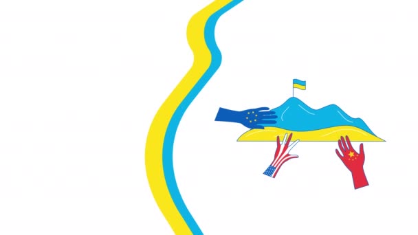 Video Animation Som Visar Önskan Länder Att Avvika Ukraina Begreppet — Stockvideo