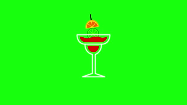 Video Cartoon Cocktail Design Green Concept Bar — Stock Video