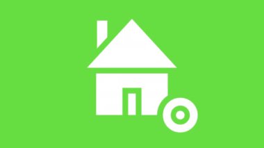 4k video of cartoon abstract house icon. Concept of house.