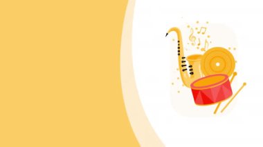 Müzik enstrümanlarının 4K video klibi. Müzik kavramı.