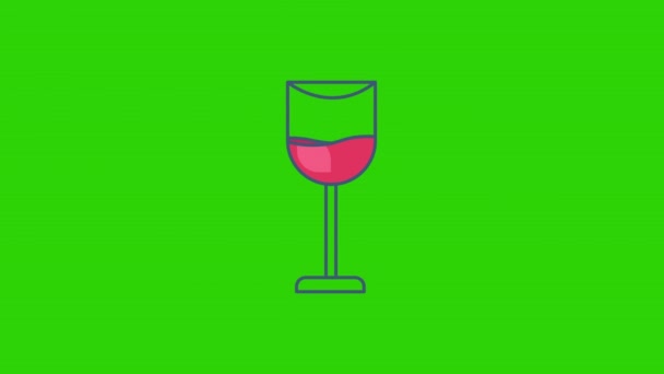 Video Verticale Disegno Cocktail Cartone Animato Sfondo Verde Concetto Amore — Video Stock