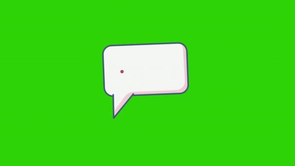 4K个绿色背景的卡通片智能手机信息视频 电话的概念 — 图库视频影像
