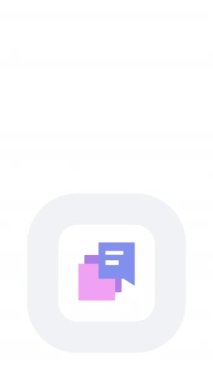 4k vertical video of cartoon purple and pink icon on white background. Concept of online messaging