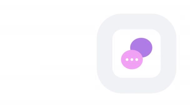 Vertical Video Cartoon Purple Pink Icon White Background Concept Online — Stockvideo