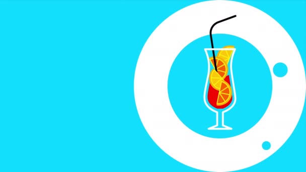 Verticale Video Van Cartoon Cocktail Design Begrip Staaf — Stockvideo