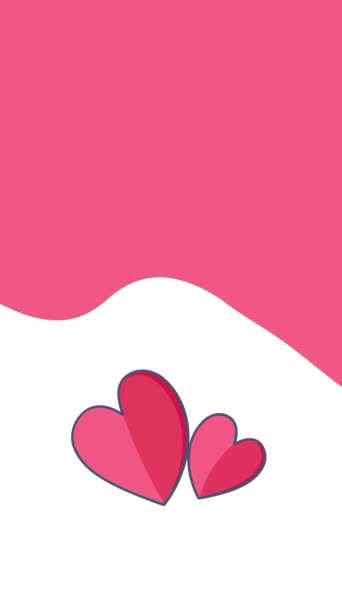 Vertical Video Pink Broken Heart White Background Arrow Concept Heart — Stock Video