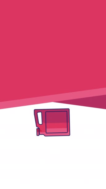 Video Cartoon Pink Fuel Container Green Background Concept Fuel Container — Vídeo de stock