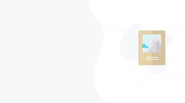 Beyaz arka planda çizgi film seyahat kitabının 4k videosu. Seyahat kavramı.