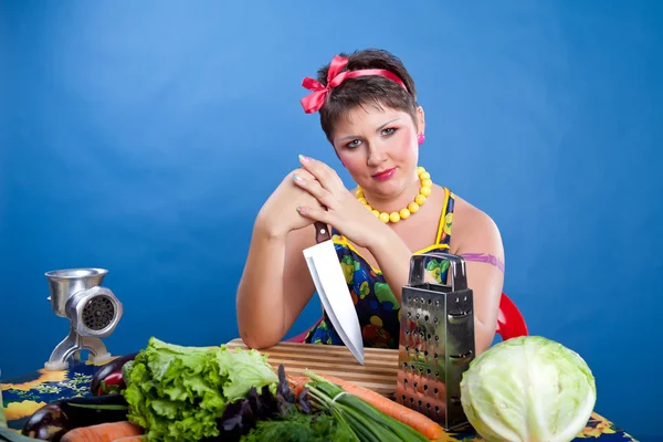 Mulher com legumes — Fotografia de Stock