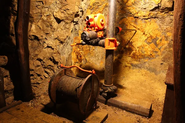 Drilling in mine with hand tools — Stock Photo, Image