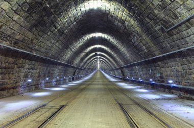 bir tünele kaybolan bir tren