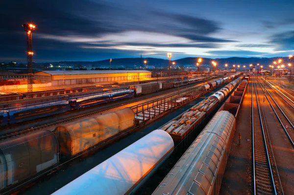 Freight Station with trains — Stock Photo, Image
