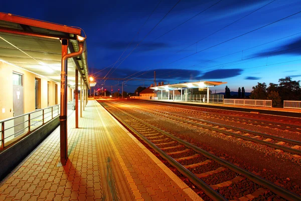 Železnice za soumraku — Stock fotografie